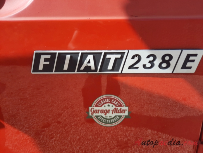 Fiat 238 1965-1983 (1980 Fiat 238E Weinsberrg camper 4d), rear emblem  
