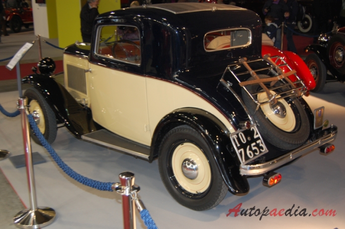 Fiat 508A Balilla 1932-1934 (1932 Fiat 508 Balilla Ghia Coupé 2d), lewy tył