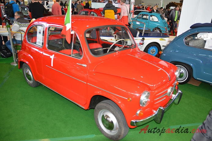Fiat 600 1955-1969 (1963 Fiat 600D series I 767ccm), right front view