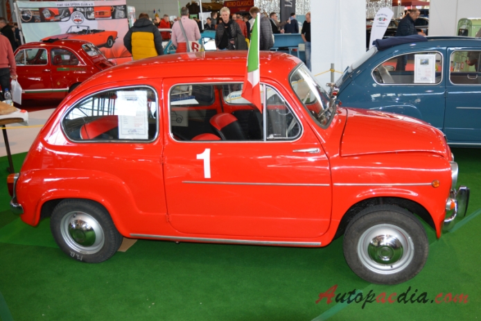 Fiat 600 1955-1969 (1963 Fiat 600D series I 767ccm), right side view