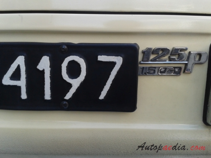 Polski Fiat 125p 2. generacja FSO 1500 1983-1991 (1983-1988 1.5 C sedan 4d), emblemat tył 
