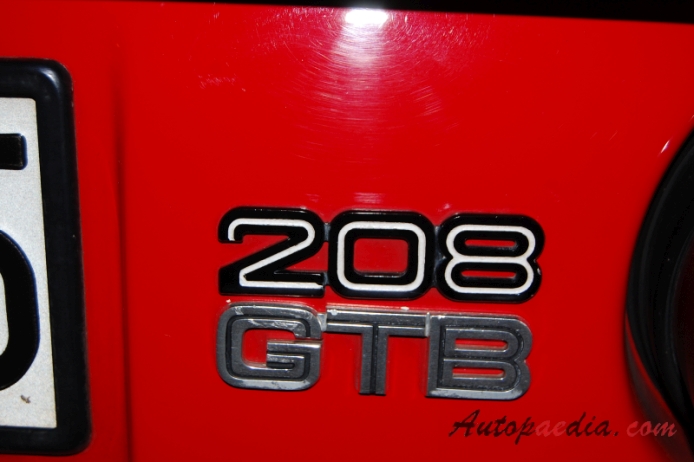 Ferrari 208 1980-1985 (1980-1982 GTS), rear emblem  