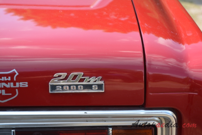 Ford M-Series 4th generation (P7) 1967-1968 (1967 20M 2000S sedan 4d), rear emblem  