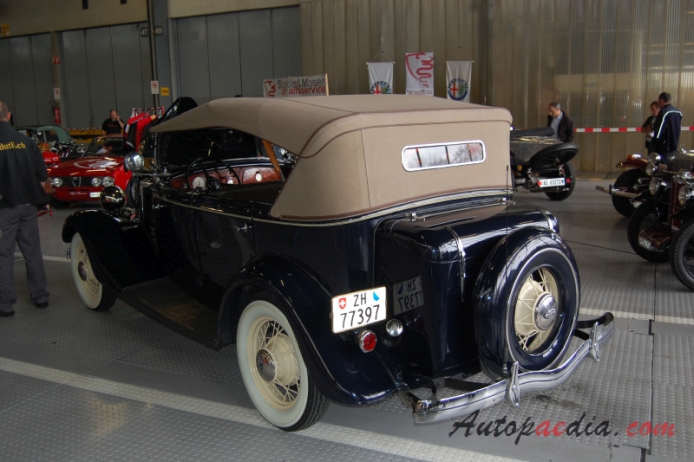 Ford Model 40 (Ford V8) 1933-1934 (1934 Model 40B phaeton 4d),  left rear view