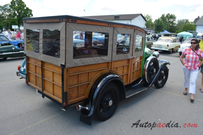 Ford Model A 1927-1931 (1931 type 150 B woody wagon 4d), right rear view