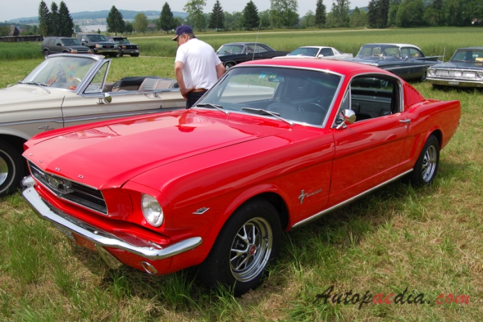 Ford Mustang 1st generation 1964-1973 (1965 289 cu in Fastback), left front view