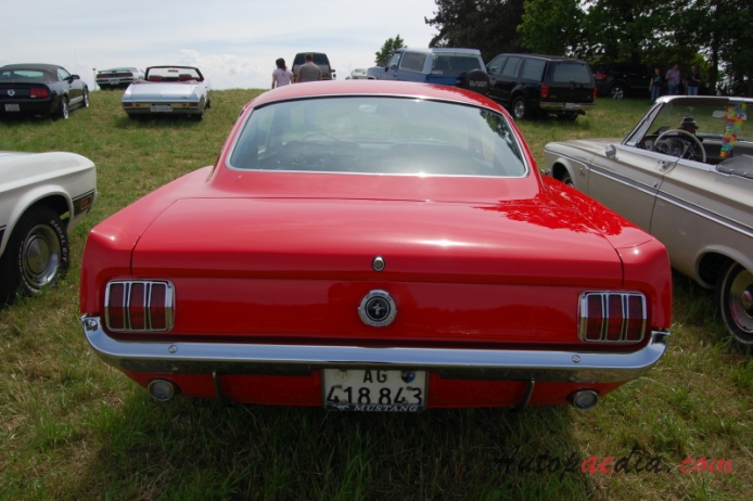 Ford Mustang 1st generation 1964-1973 (1965 289 cu in Fastback), rear view