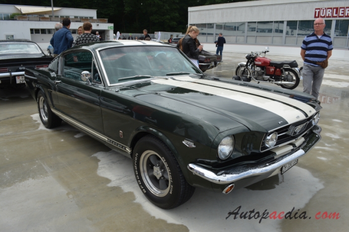 Ford Mustang 1st generation 1964-1973 (1966 289 GT fastback 2d), right front view