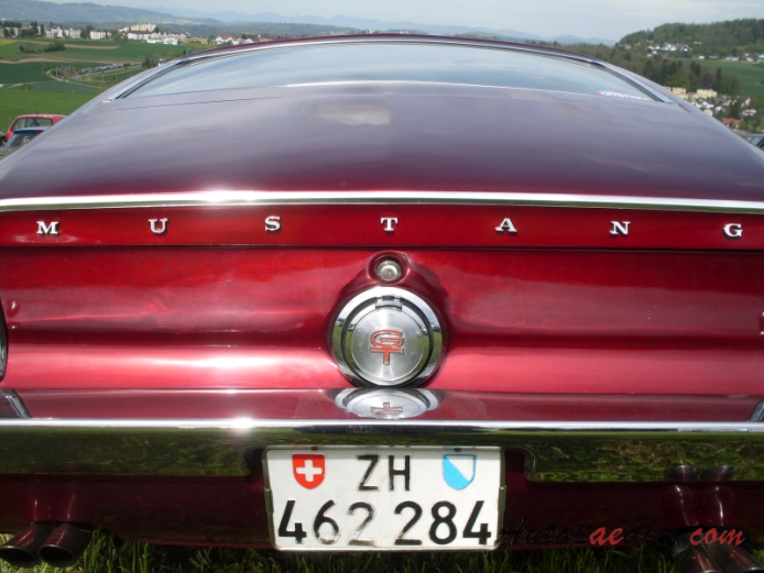 Ford Mustang 1st generation 1964-1973 (1967 Fastback GT), rear emblem  