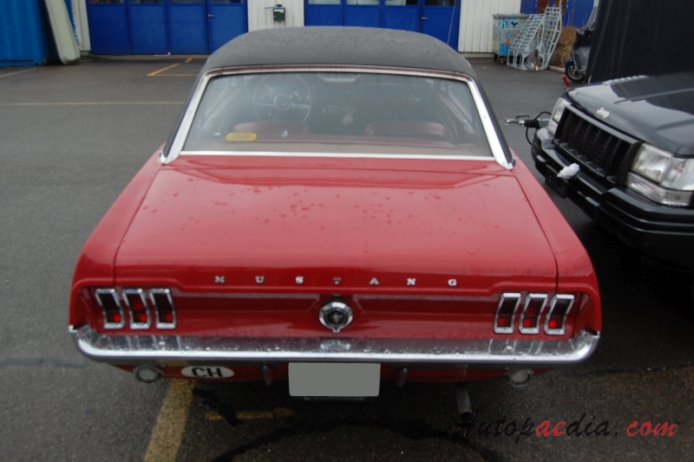 Ford Mustang 1st generation 1964-1973 (1967 hardtop), rear view