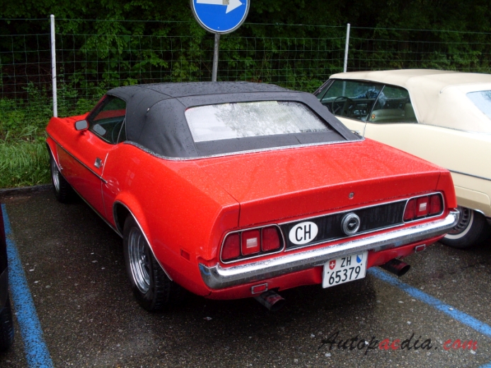 Ford Mustang 1st generation 1964-1973 (1971-1972 Convertible),  left rear view