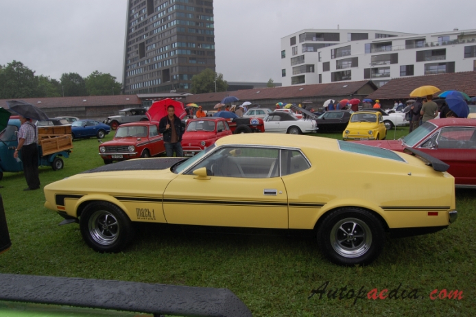Ford Mustang 1st generation 1964-1973 (1971-1972 Mach 1 fastback), left side view