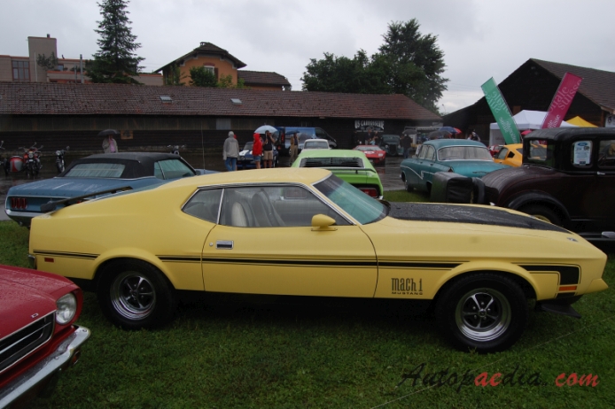 Ford Mustang 1st generation 1964-1973 (1971-1972 Mach 1 fastback), right side view