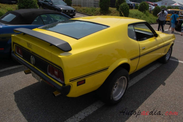 Ford Mustang 1st generation 1964-1973 (1971-1972 Mach 1 fastback), right rear view