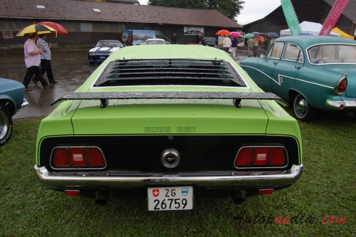 Ford Mustang 1st generation 1964-1973 (1971 Boss 351 fastback), rear view