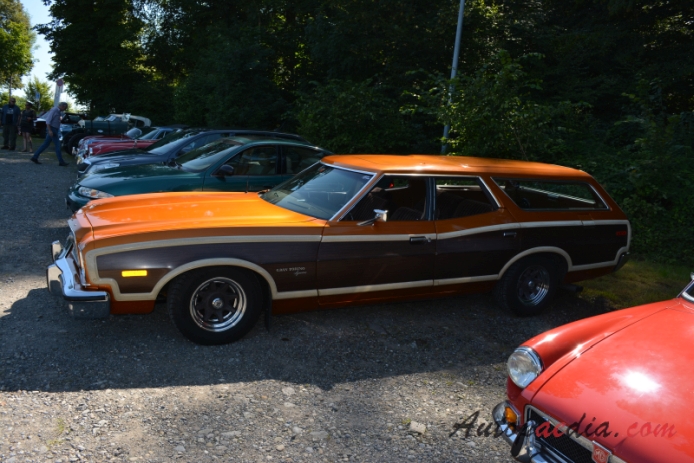 Ford Torino 1968-1976 (1973 Gran Torino Squire station wagon 5d), left side view