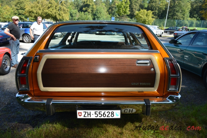 Ford Torino 1968-1976 (1973 Gran Torino Squire station wagon 5d), rear view