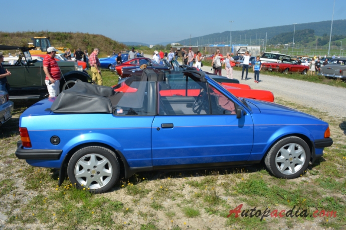 Ford Escort MkIII 1980-1986 (1983-1986 1.6i cabriolet 2d), right side view