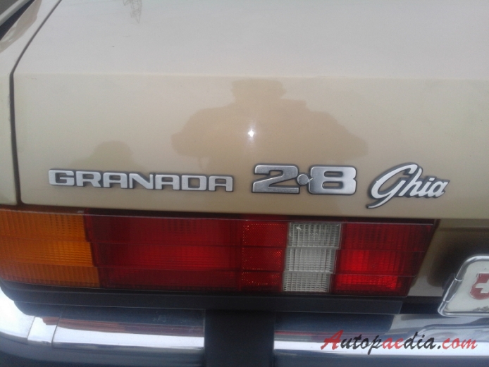 Ford Granada Mark II 1977-1985 (1981-1985 Ford Granada 2.8 Ghia sedan 4d), rear emblem  