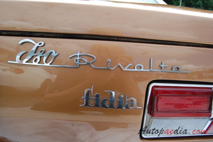 Iso Rivolta Fidia (S4) 1967-1975 (1969 5.4L V8 sedan 4d), rear emblem  