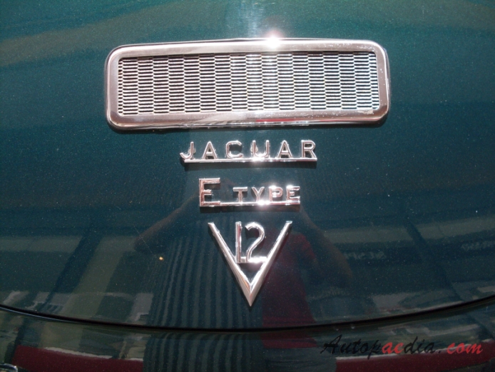 Jaguar E-Type Series 3 1971-1974 (1972 Coupé 2+2 V12), rear emblem  
