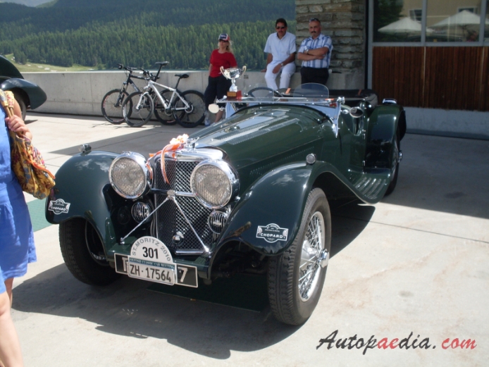 SS Jaguar 100 1936-1940 (1937 roadster 2d), left front view