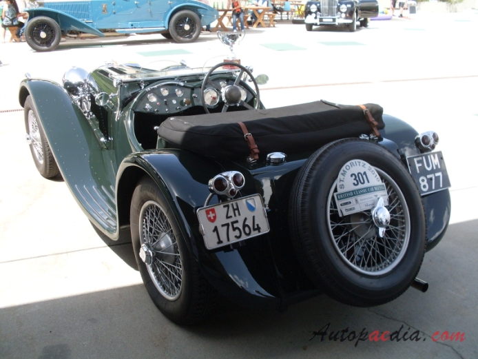 SS Jaguar 100 1936-1940 (1937 roadster 2d),  left rear view