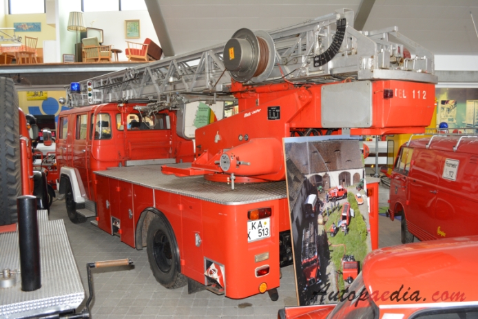 Magirus-Deutz D-Frontlenker (COE) 1963-1987 (1972 F 170 D 12 FA DL 30 H Freiw. Feuerwehr Neureut fire engine),  left rear view