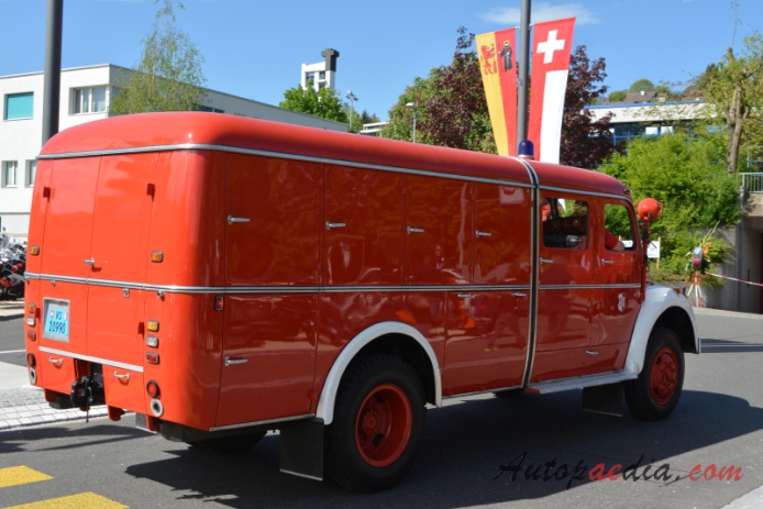 Magirus-Deutz Rundhauber 1951-1967 (1957 Feuerwehr Visp fire engine), right rear view