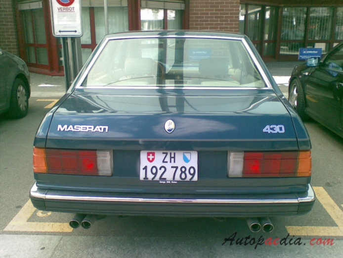 Maserati Biturbo 1981-1994 (1987-1990 430 sedan 4d), rear view