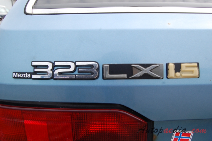 Mazda 323 5th generation (BF) 1985-1989 (hatchback 5d), rear emblem  