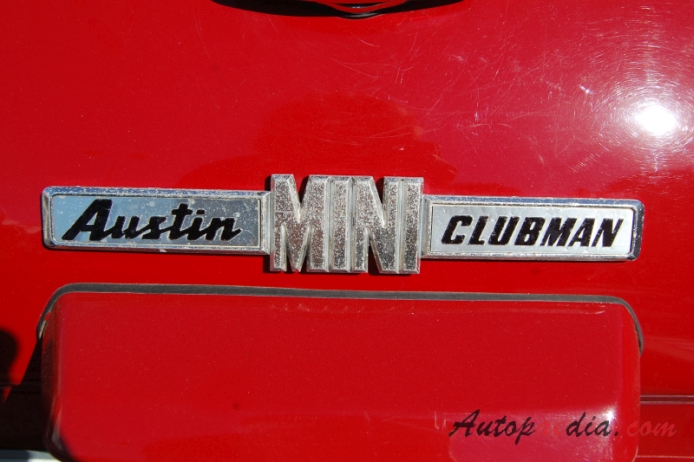 Mini Clubman 1969-1980 (1973 Austin Mini), emblemat tył 