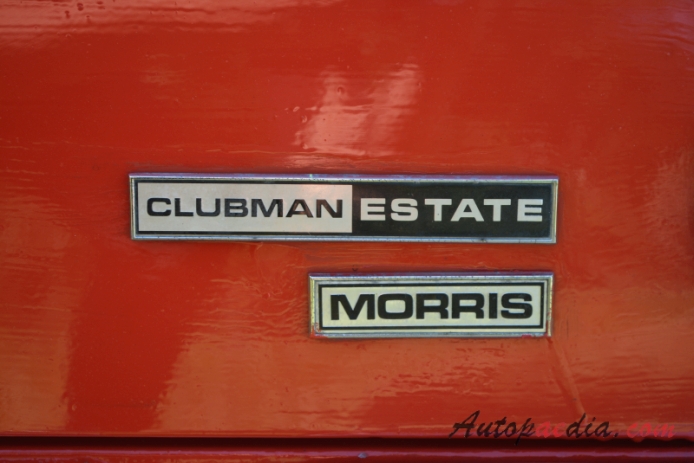 Mini Clubman 1969-1980 (Mini Morris Estate 3d), rear emblem  