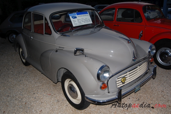 Morris Minor 3rd generation (Minor 1000) 1956-1971 (1968 saloon 2d), right front view