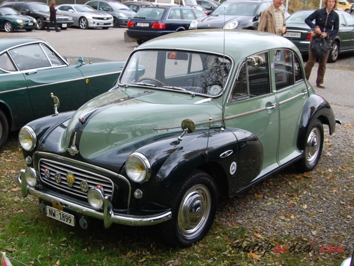 Morris Minor 3rd generation (Minor 1000) 1956-1971 (saloon 4d), left front view