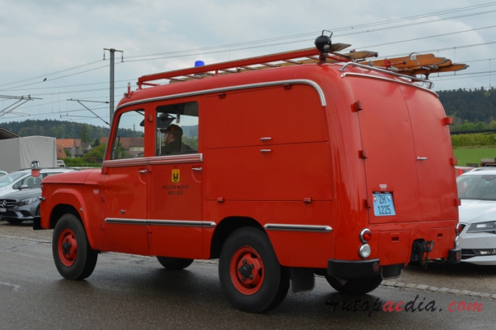 Mowag based on Dodge D series 1st generation 1961-1965 (1961 Feuerwehr Meilen fire engine),  left rear view