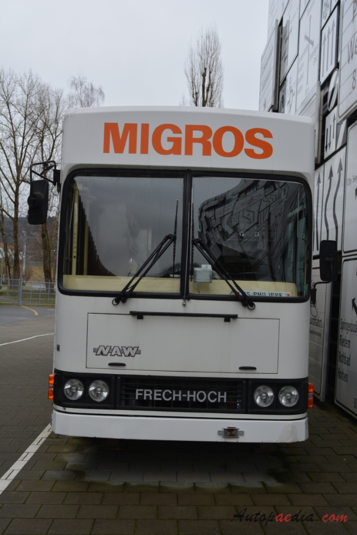 NAW bus 1982-2000 (1989 VU4-23 Frech-Hoch Migros Verkaufswagen), front view