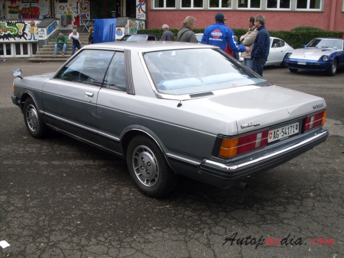 Nissan (Datsun) Bluebird 7th generation (Bluebird 910) 1979-1986 (1981 180 SSS hardtop 2d),  left rear view
