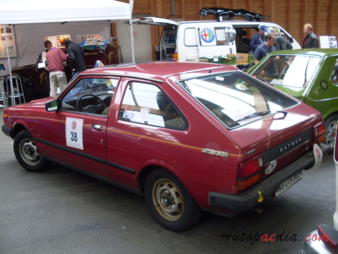 Nissan (Datsun) Cherry 3rd generation (Pulsar N10) 1978-1982 (1981 hatchback 3d),  left rear view