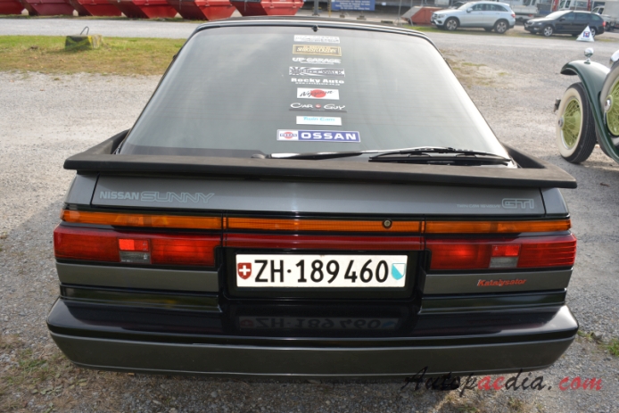 Nissan Sunny 6th generation B12 1985-1990 (1986-1988 Nissan Sunny 1.6 GTI RX1 Coupé 2d), rear view