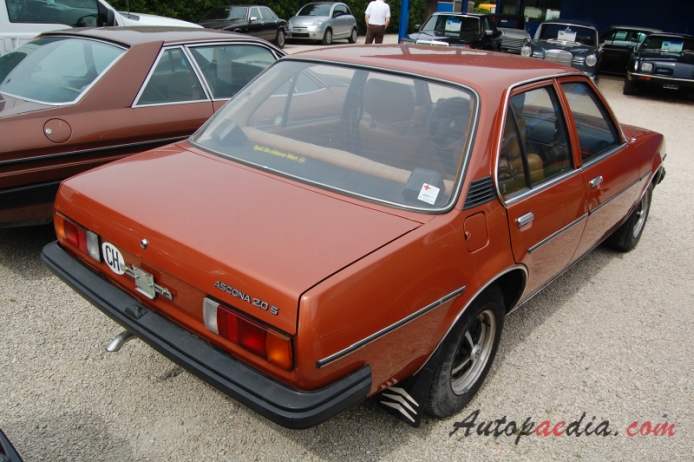 Opel Ascona B 1975-1981 (1980 2.0L sedan 4d), right rear view