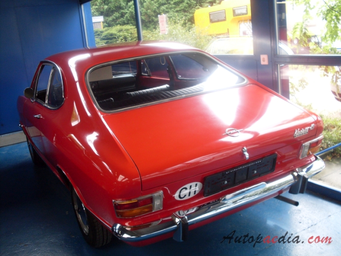 Opel Kadett B 1965-1973 (1970 2d Coupé 1.1L Rallye LS Super),  left rear view