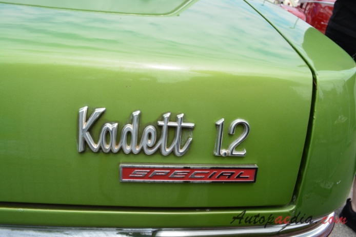 Opel Kadett B 1965-1973 (1973 Holiday 1.2 Special sedan 2d), rear emblem  