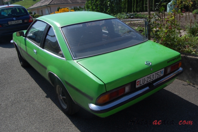 Opel Manta B 1975-1988 (1975-1982 B1 SR Coupé 2d),  left rear view