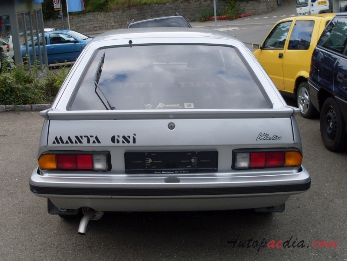 Opel Manta B 1975-1988 (1983-1988 B2 GSi CC hatchback 3d), rear view