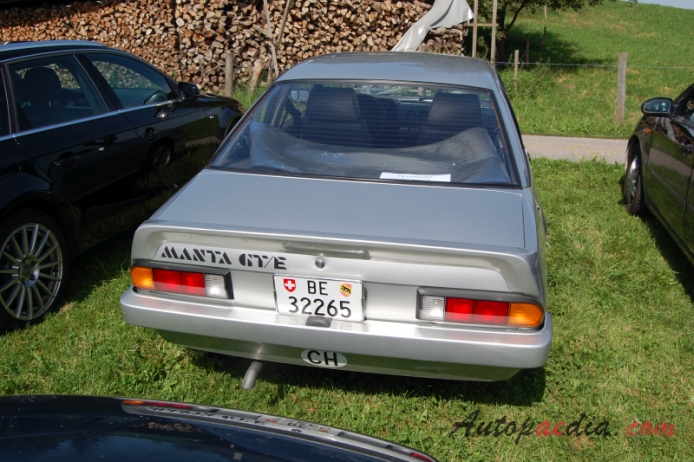 Opel Manta B 1975-1988 (1983 B2 GT/E Coupé 2d), rear view
