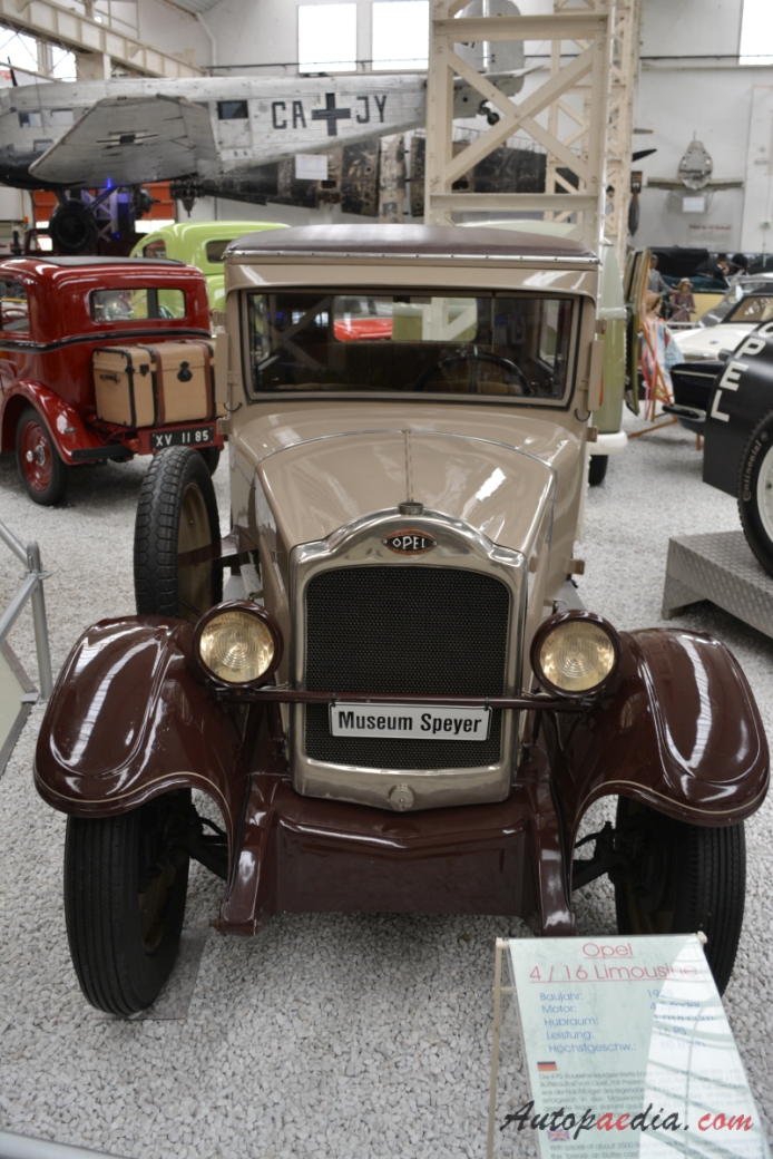 Opel 4PS Laubfrosch 1925-1930 (1928 Opel 4/16 saloon 3d), left front view