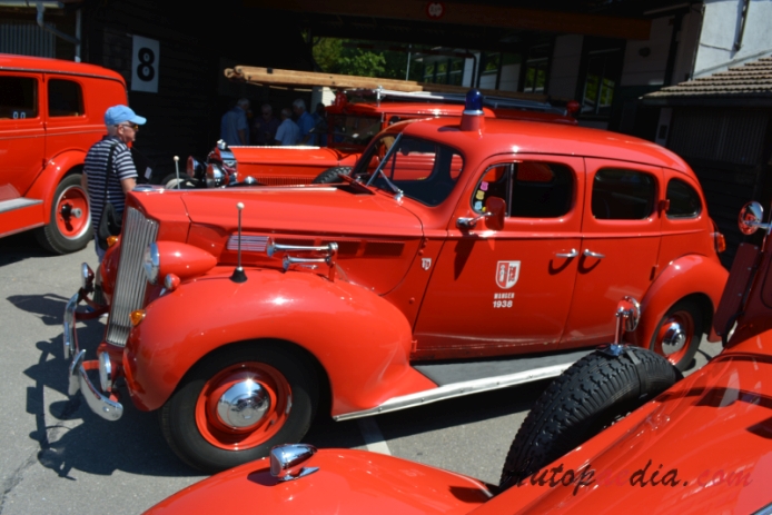 Packard Six 2nd generation 1937-1939 (1938 fire engine), left side view