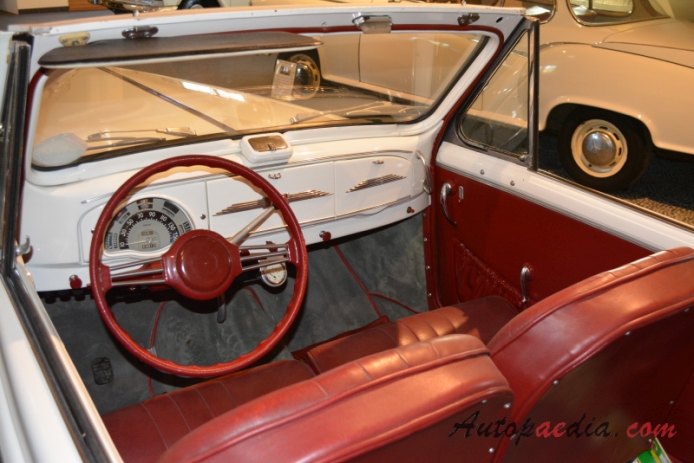Peugeot 203 1948-1960 (1954 cabriolet 2d), wnętrze