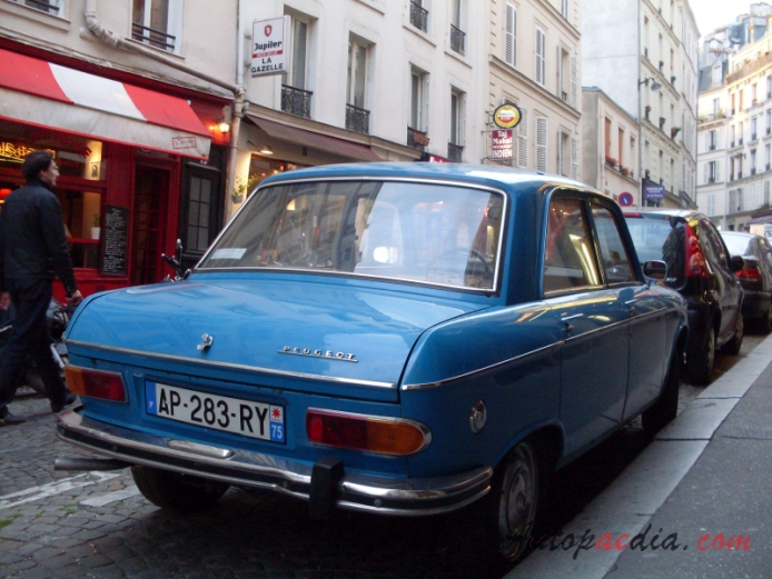 Peugeot 204 1965-1976 (1969-1976 sedan 4d), right rear view